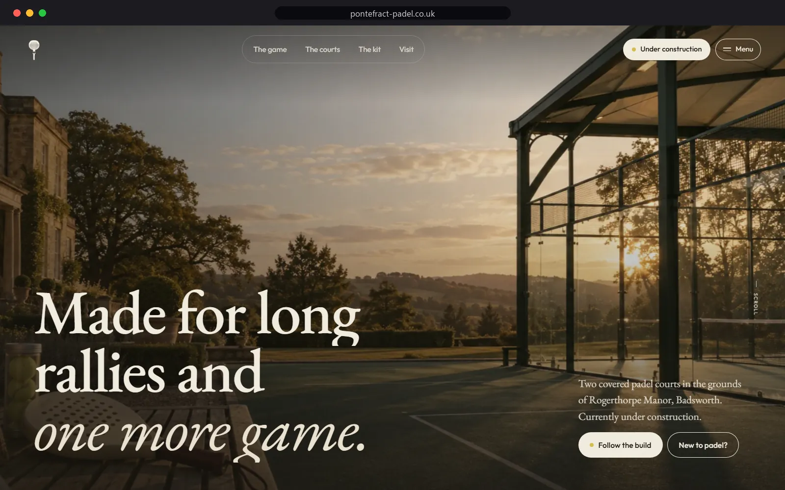 Pontefract Padel website