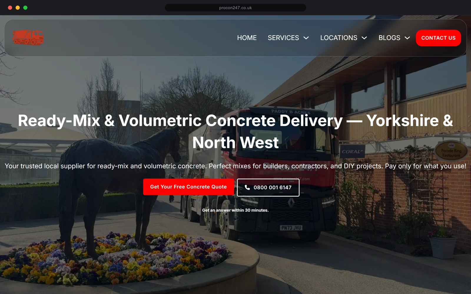 Procon 24/7 concrete supplier site
